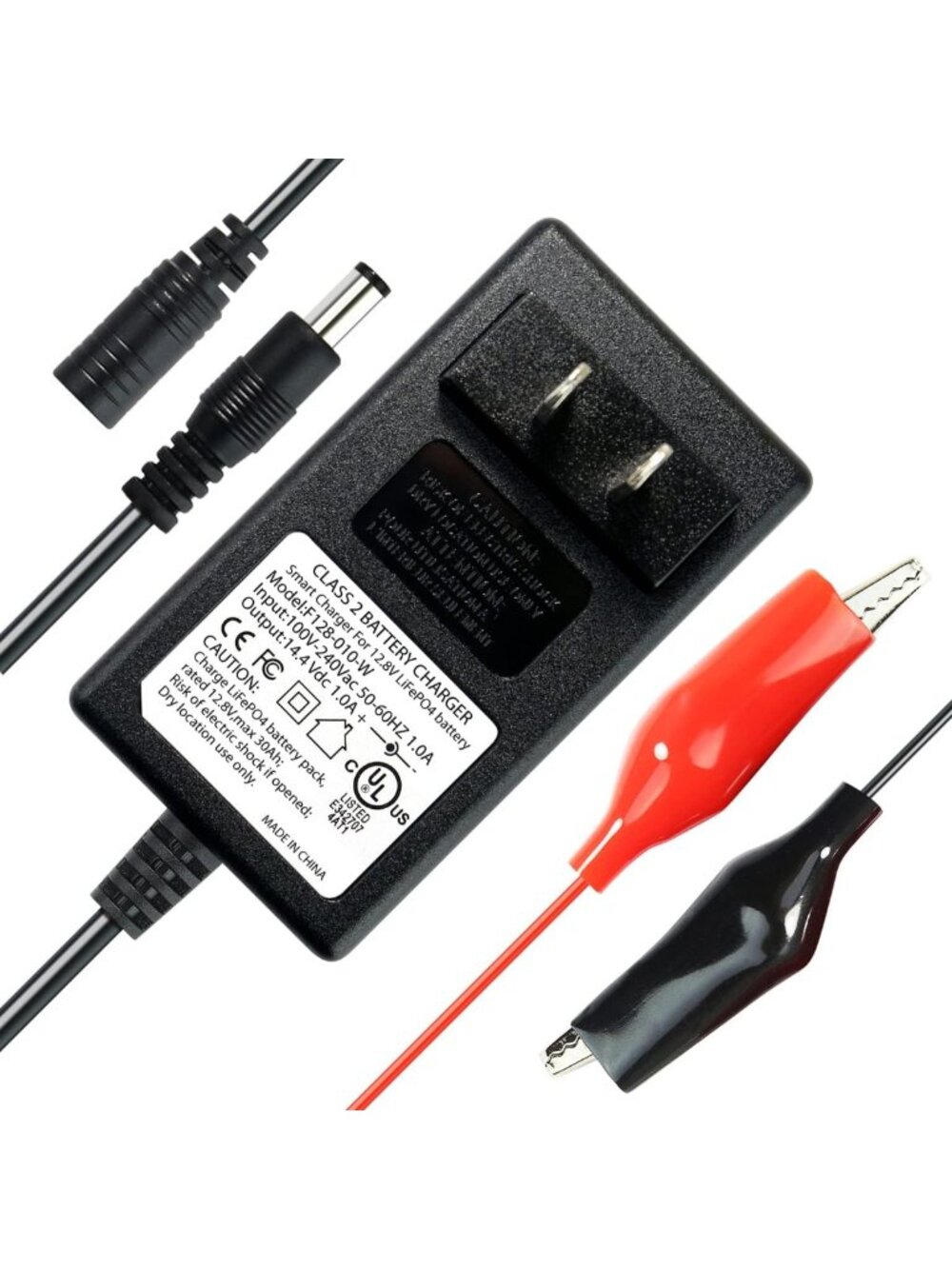 Smart 12V 1A Lithium Charger for Deep Cycle Batteries | DC 5521 & Alligator